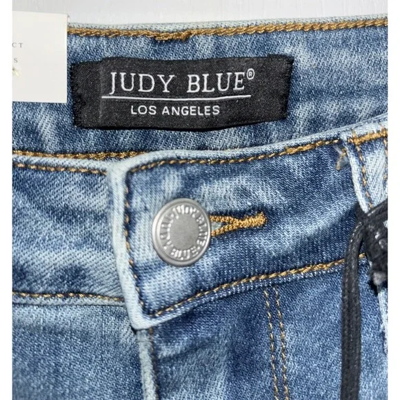 NWT Judy Blue High Waist Patchwork Boyfriend Jeans 7/28 Blue Stretch 88499 Boho - Picture 7 of 14
